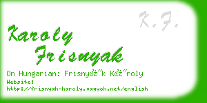 karoly frisnyak business card